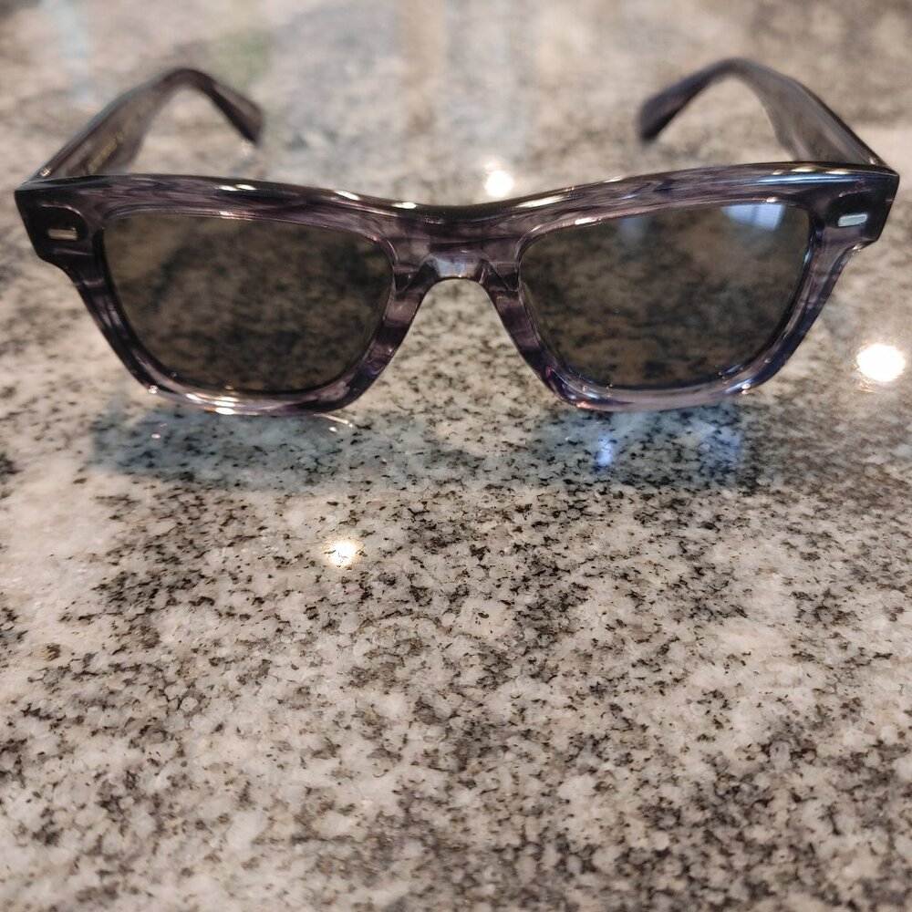 Oliver Peoples Sunglasses Oliver Sun Navy Smoke Wayfarer Frame & case